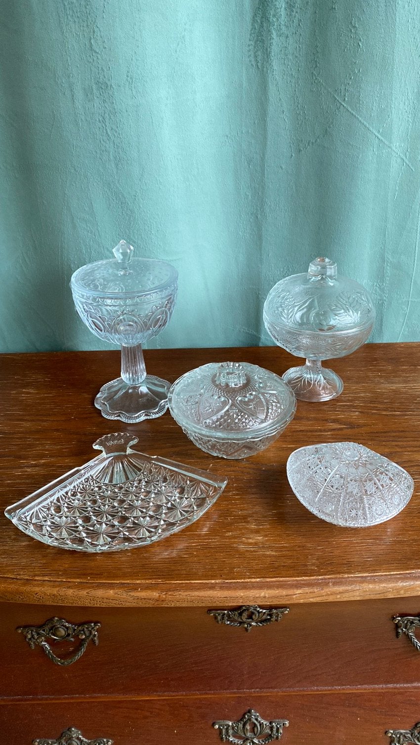 Vintage schaaltjes schaal bowl antiek retro glas kristal, Ophalen of Verzenden