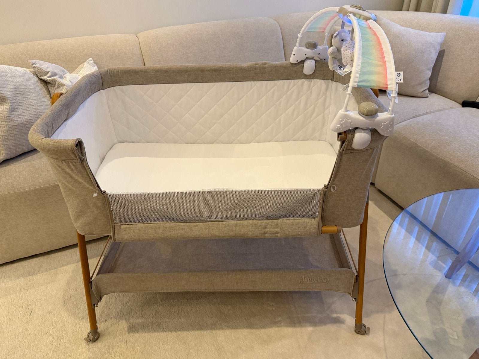 Chipolino Co-sleeper met extra matras en Chicco speeltje, Ophalen, Zo goed als nieuw, Wieg