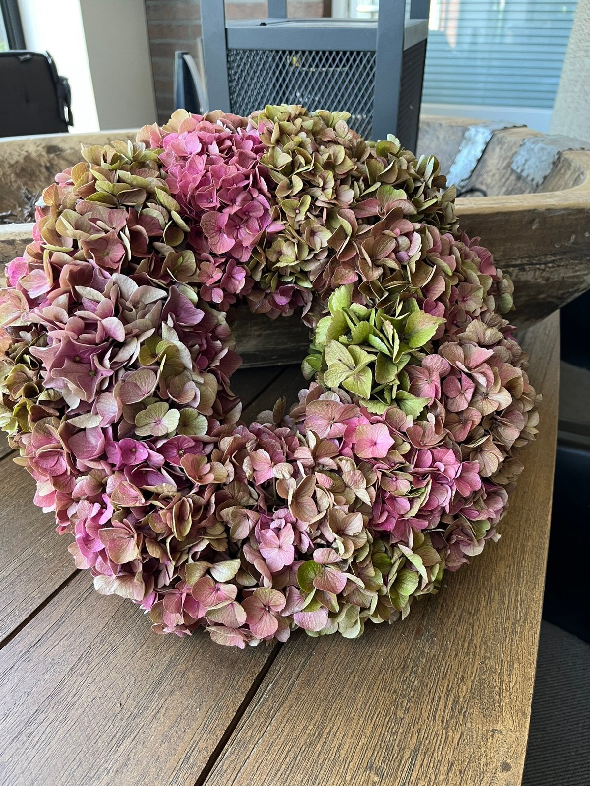 Prachtige, volle Hortensia krans, doorsnee 32-34 cm, Ophalen of Verzenden, Nieuw