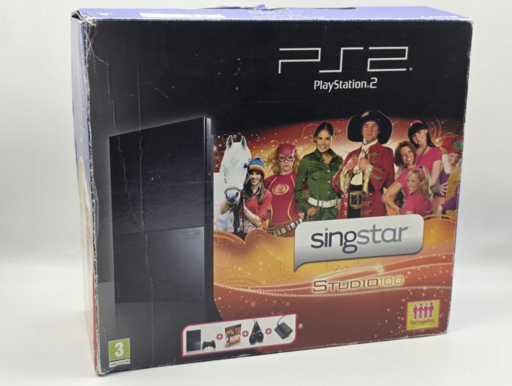 Sony Playstation 2 Studio 100 Singstar editie, Spelcomputers en Games, Verzenden, Zwart, Met 2 controllers, /