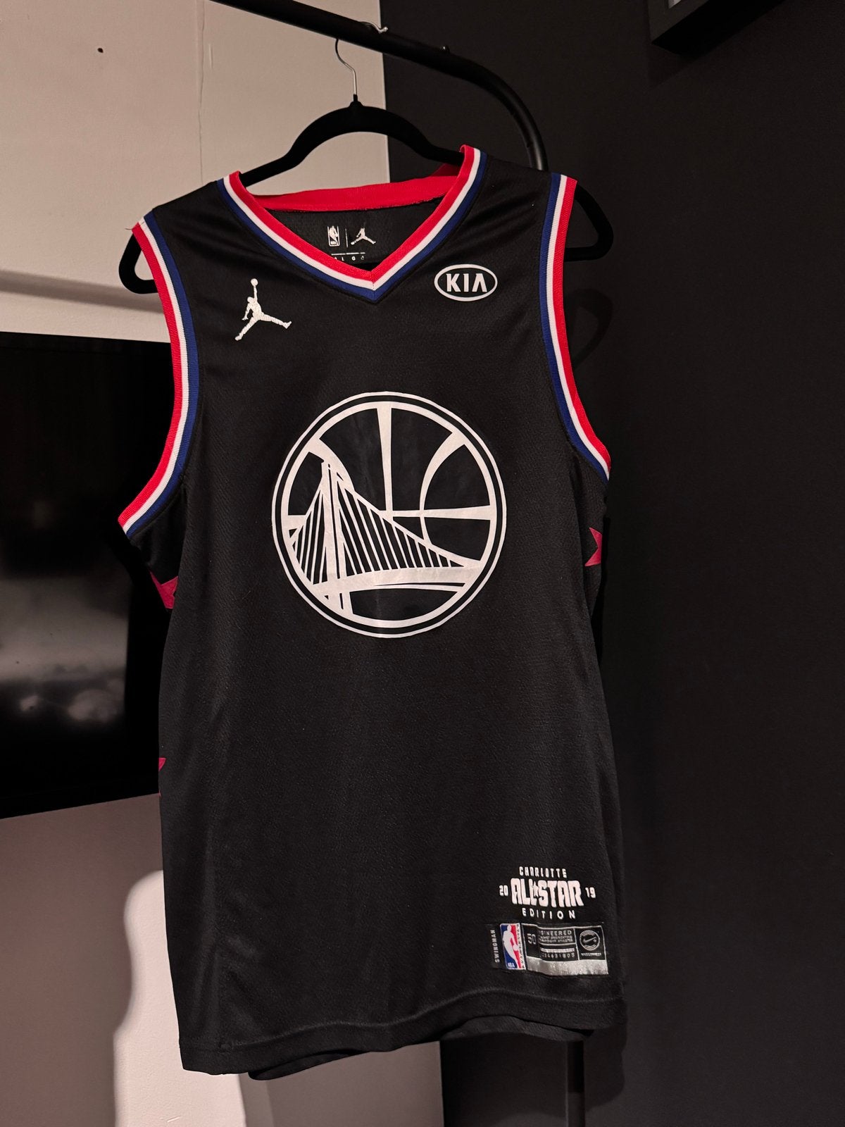 NBA All-Star 2019 Kevin Durant Golden State Warriors, Maat 52/54 (L), Zwart, Ophalen of Verzenden, Zo goed als nieuw