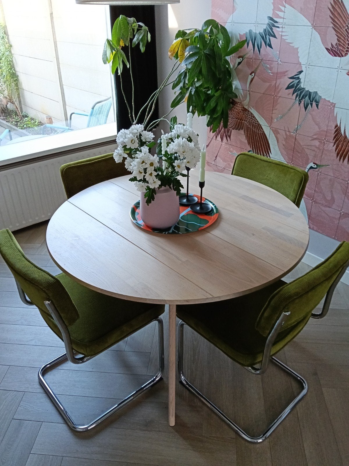 4 eetkamerstoelen Brovst Rib groen, Ophalen, Zo goed als nieuw, Overige kleuren, Vier