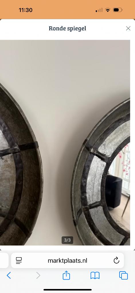 Ronde wand spiegel, Ophalen, Rond, Zo goed als nieuw, 75 tot 100 cm