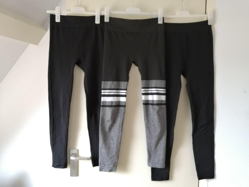 Leggings - Maat 36 / S / 38 / M - Set van 3, Verzenden, Zwart, Zo goed als nieuw, Jean Pascale
