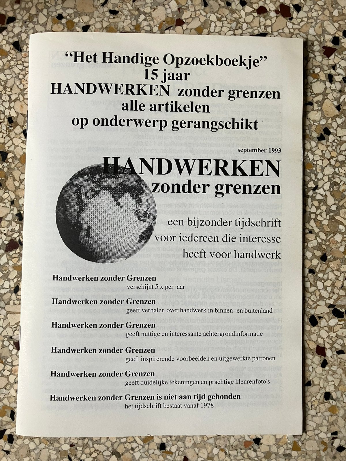Het Handige Opzoekboekje (Handwerken zonder grenzen) sept.93, Hobby en Vrije tijd, Breien en Haken, Ophalen of Verzenden, Zo goed als nieuw