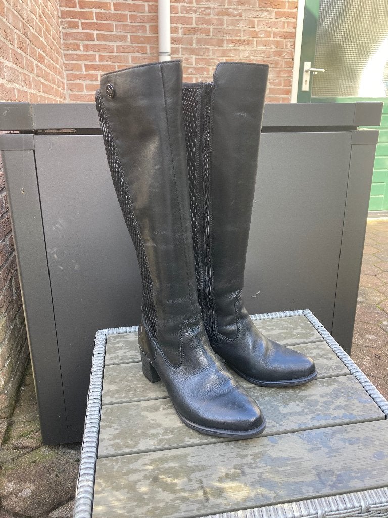Hoge zwarte laarzen van Rieker, Hoge laarzen, Zwart, Ophalen of Verzenden, Gedragen