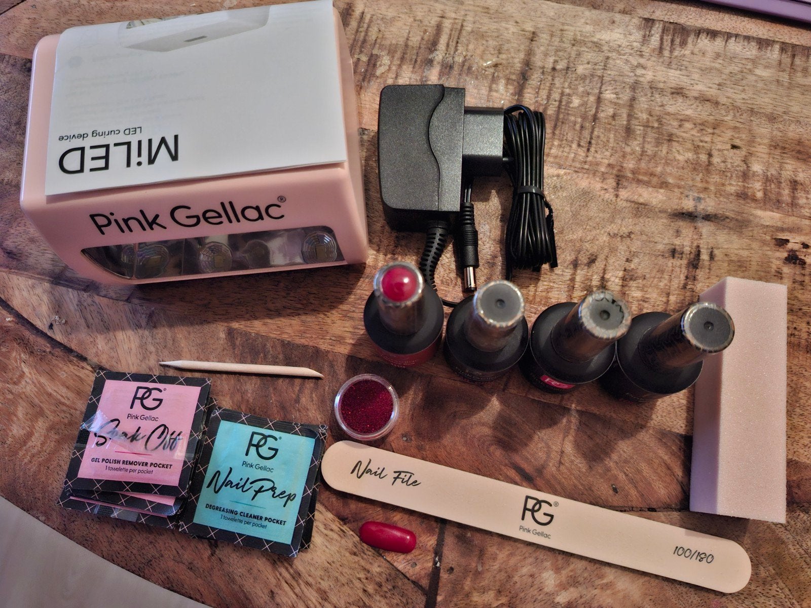 Pink Gellac Start set met kleur lipstick red., Ophalen of Verzenden, Nieuw, Overige typen