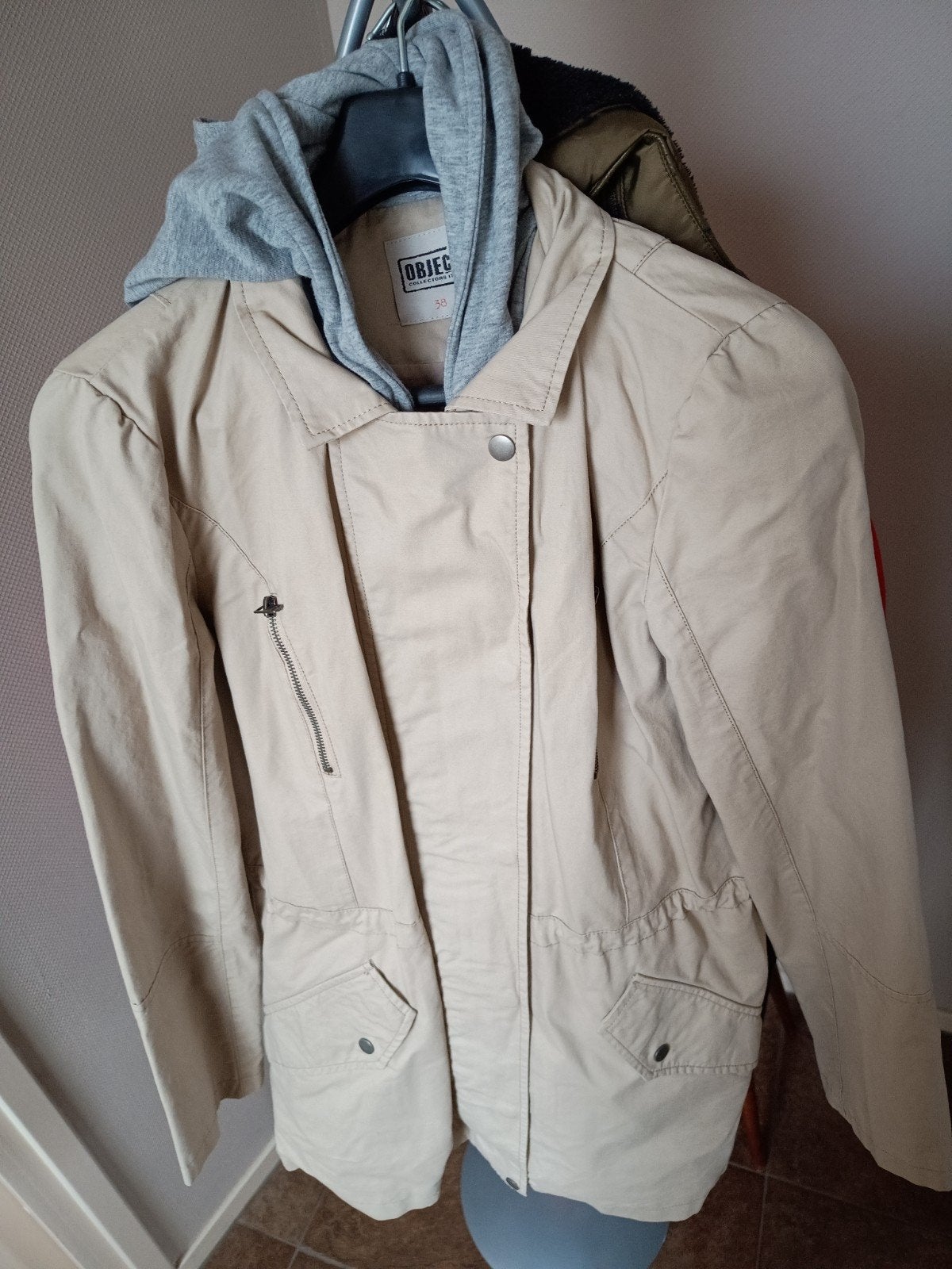 Zomerjas Object maat 38 met capuchon, Maat 38/40 (M), Beige, Object, Ophalen of Verzenden