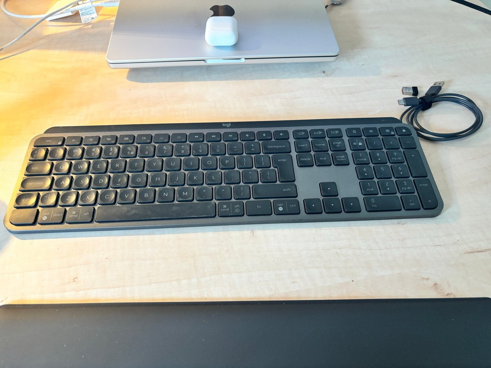 Logitech MX Keys Draadloos Toetsenbord - QWERTY, Draadloze ontvanger, Ophalen of Verzenden, Zo goed als nieuw, Draadloos