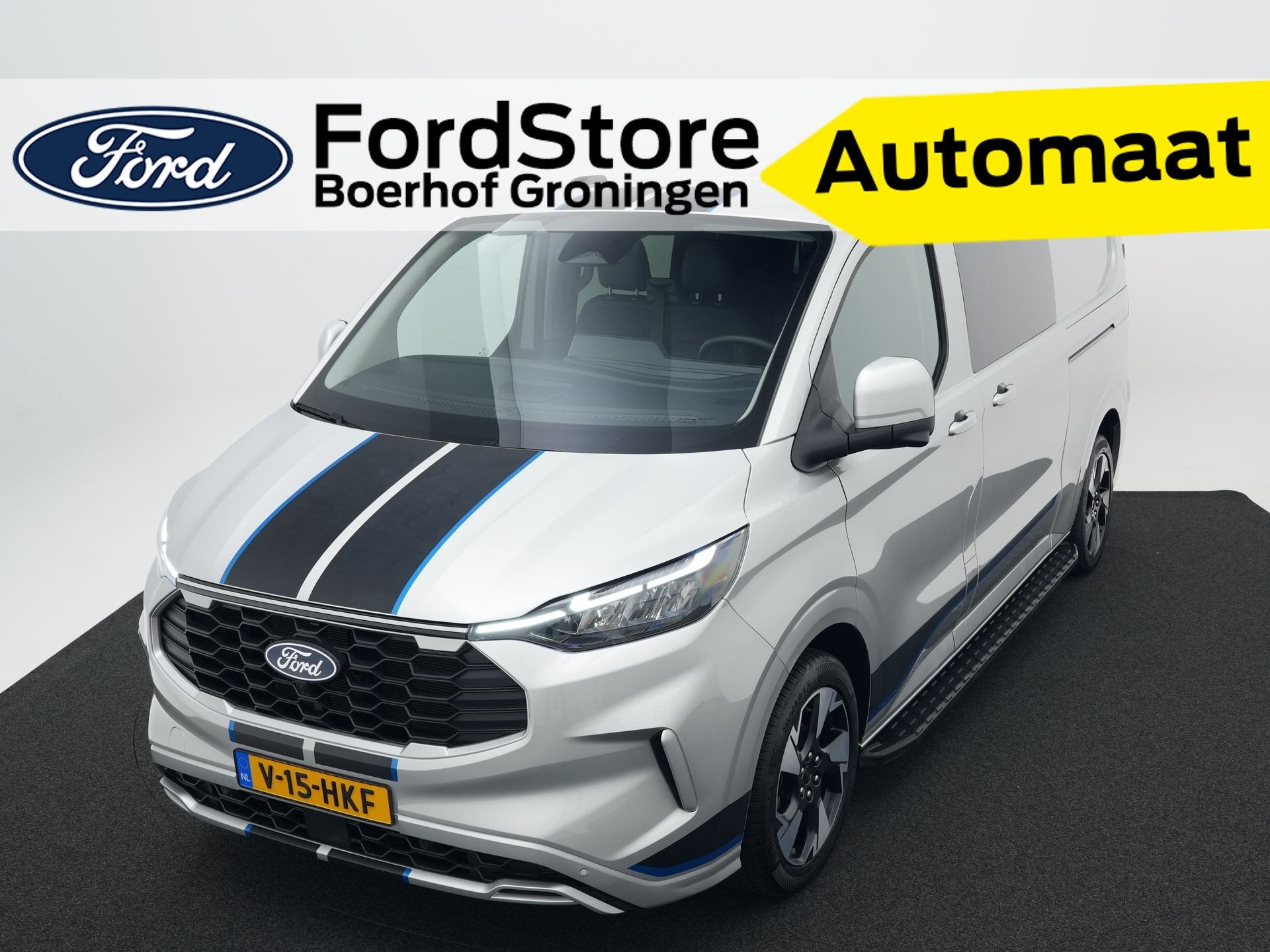 Ford Transit Custom 300 2.0 TDCI 170 pk L2H1 Sport DC | Trek, Auto's, Bestelauto's, 12 maanden, Stof, Gebruikt, 4 cilinders
