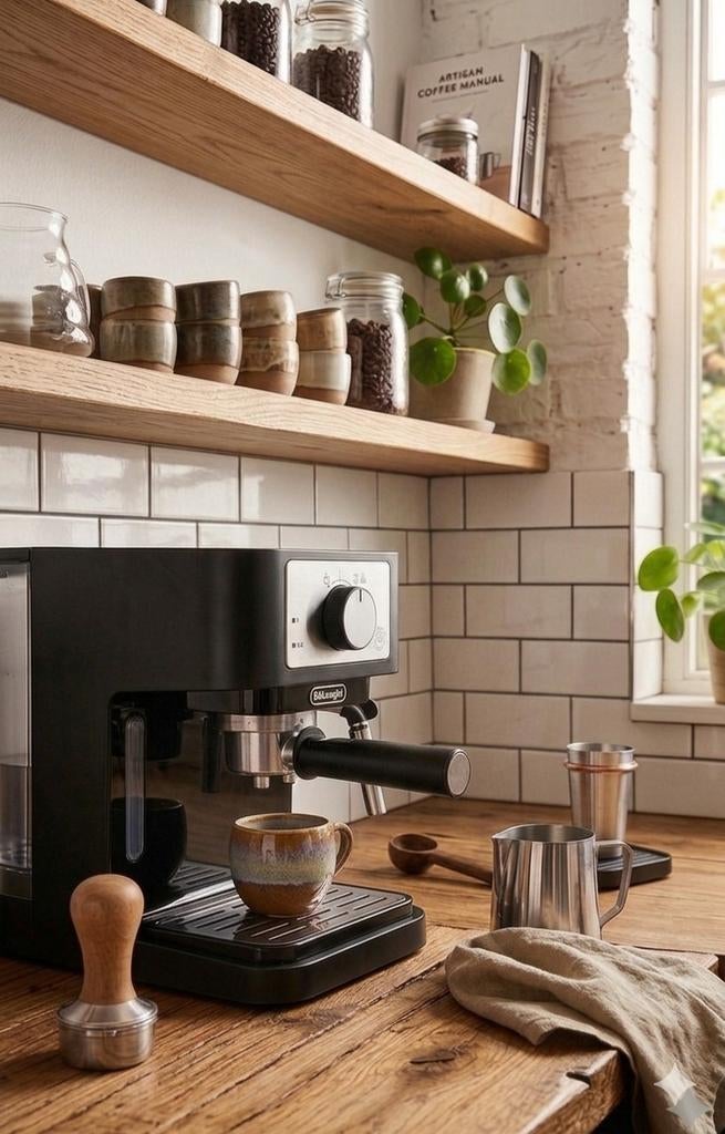 Complete Barista Set: De'Longhi EC260, 10 kopjes of meer, Ophalen of Verzenden, Zo goed als nieuw, Espresso apparaat