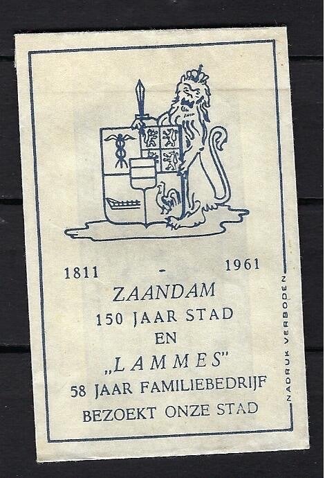 224 Zaandam 150 jaar stad en LAMMES, Ophalen of Verzenden, Nederland