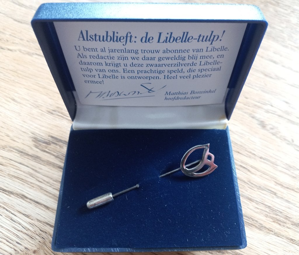Libelle tulp broche/speld, 4 tot 7 cm, Nieuw, Ophalen of Verzenden, Zilver