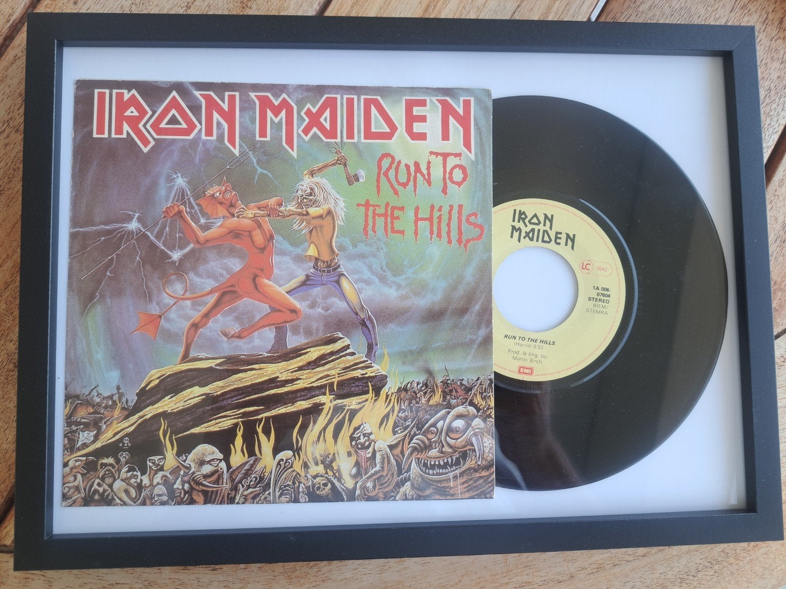 IRON MAIDEN single Ingekaderd, Ophalen of Verzenden, Zo goed als nieuw