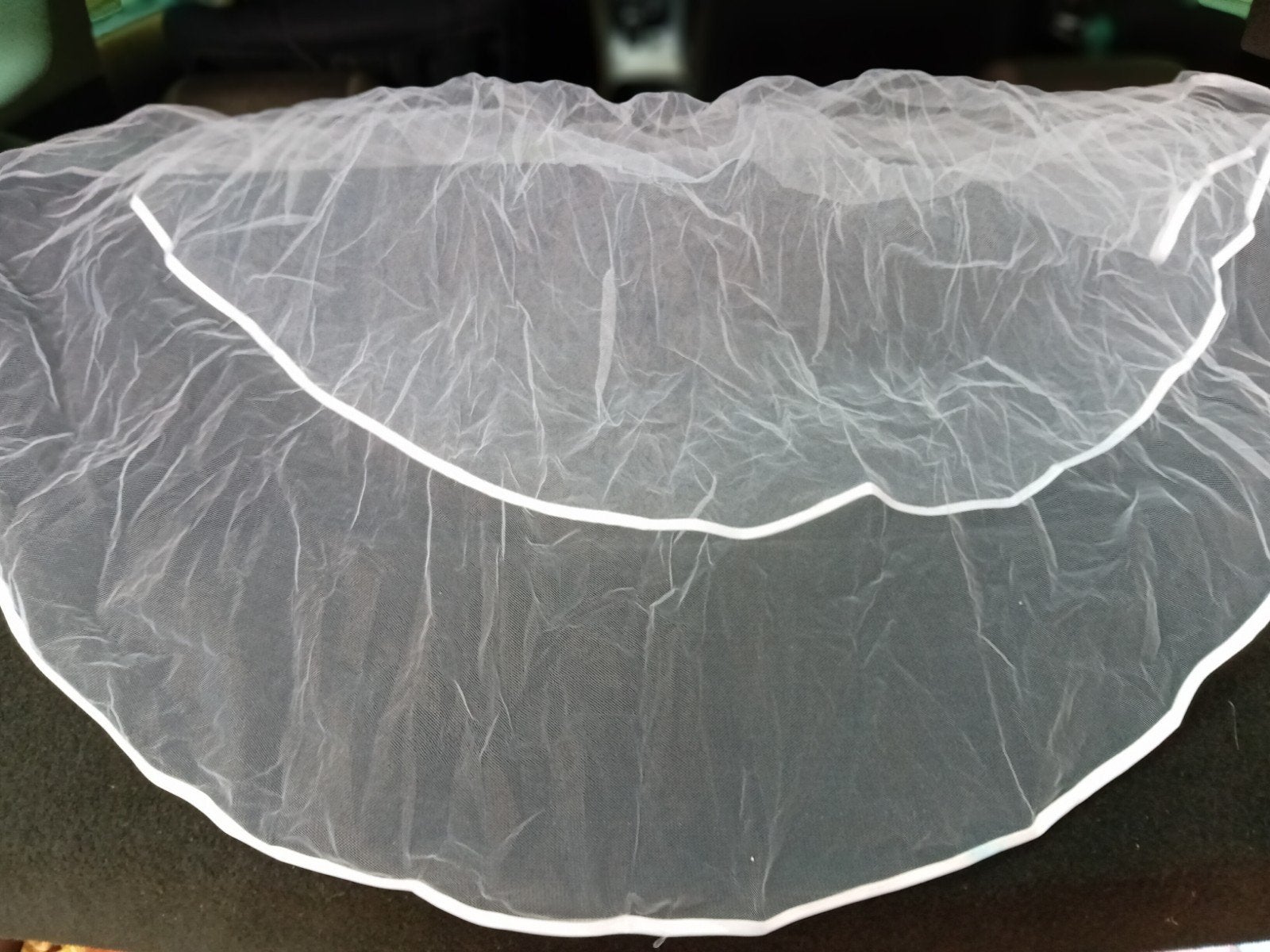 Haarkam bruid, witte overgooier met afgezette rand, Ophalen of Verzenden, Nieuw, Wit, Accessoires