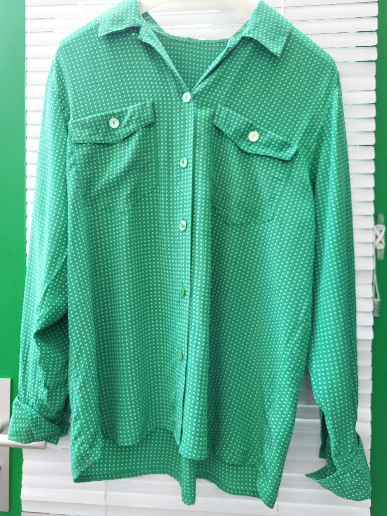 vintage zijde blouse., Kleding | Dames, Blouses en Tunieken, Ophalen of Verzenden, Zo goed als nieuw, Maat 46/48 (XL) of groter