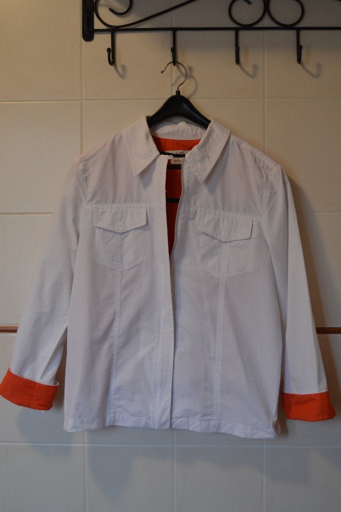 INWEAR sportief wit DAMESJASJE met oranje accenten, maat 44, Wit, Maat 42/44 (L), Ophalen of Verzenden, Zo goed als nieuw