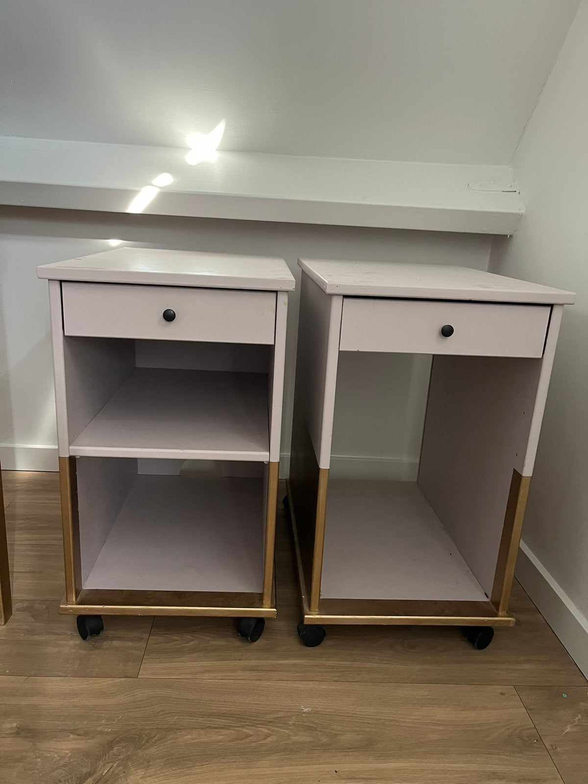 2 vintage nachtkastjes, Ophalen, Zo goed als nieuw, Minder dan 45 cm, Minder dan 55 cm