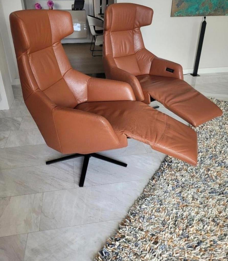 De toekomst twice elektrische design relaxfauteuils cognac, Ophalen, Zo goed als nieuw, Jori stressless prominent meubel zorg stijl