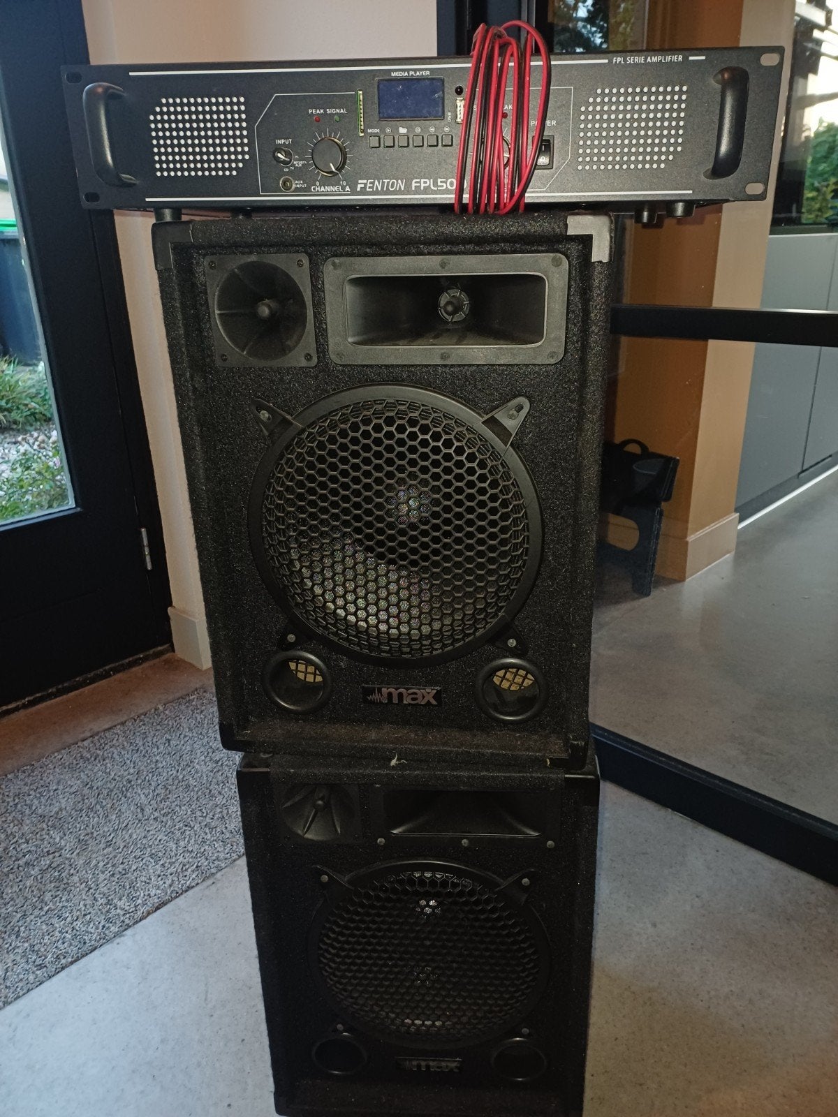 Fenton FPL500 Versterker met MAX 10 Speakerset, Audio, Tv en Foto, Luidsprekers, Gebruikt, Party speaker, Bluetooth, Ophalen