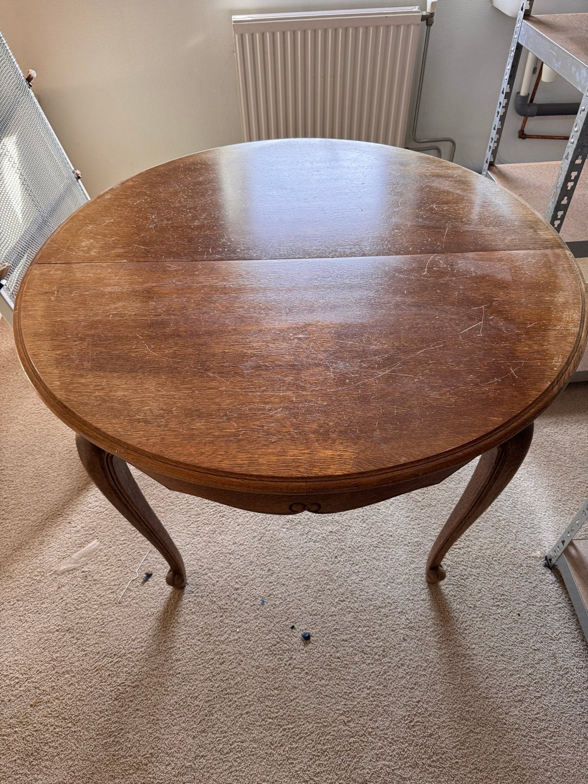 Uitschuifbare ronde eettafel - Klassiek hout, Ophalen