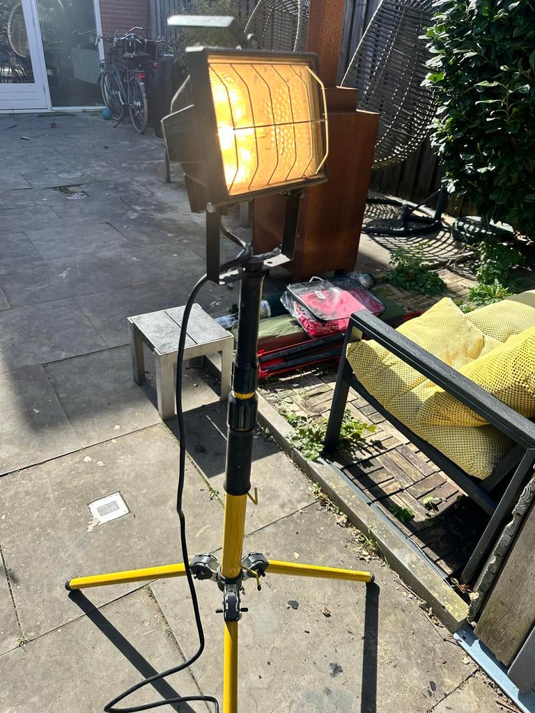 Massive halogeen bouwlamp 300W - Gebruikt, Ophalen, Gebruikt, Met statief, Lamp met armatuur