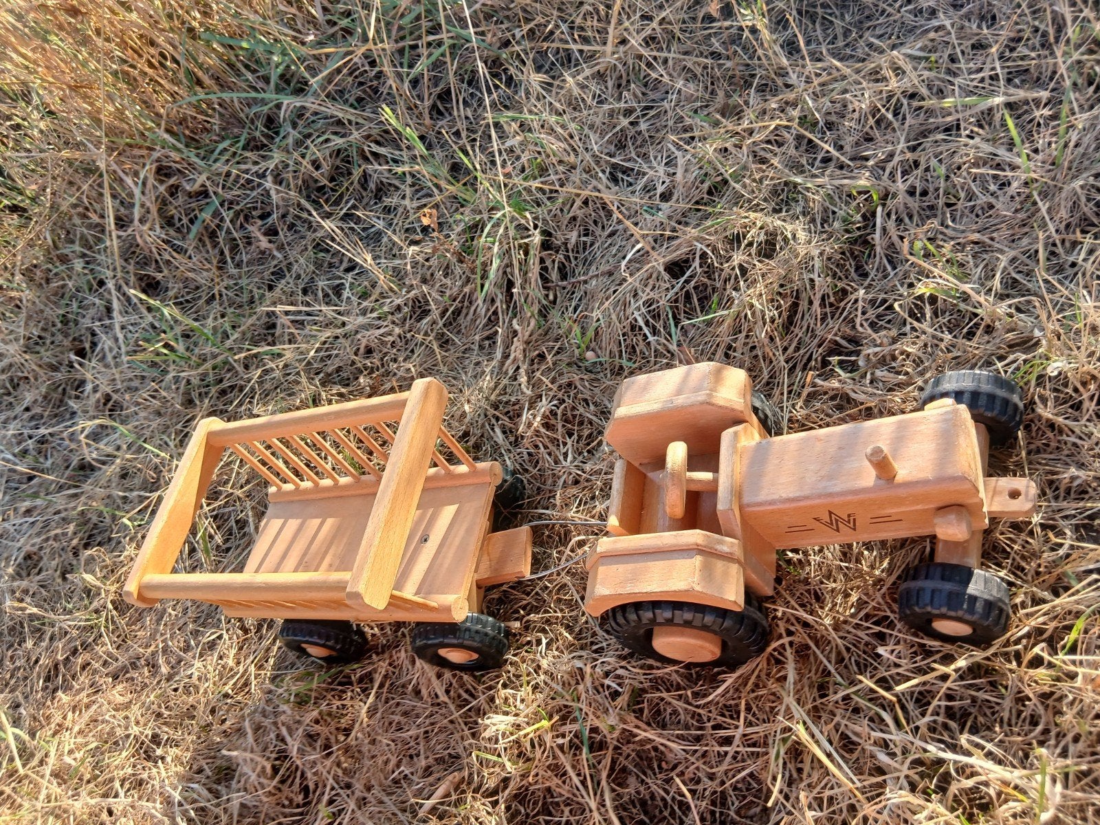Werdauer holzspielzeug houten tractor en hooiwagen, Ophalen of Verzenden, Tractor of Landbouw, Overige merken