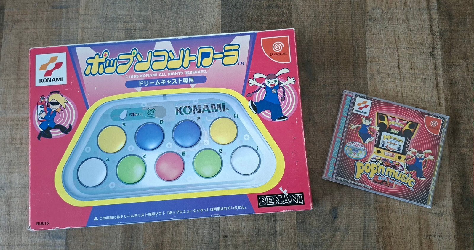 Konami Pop'n Music Controller & Game - Japanse Dreamcast, Met games, Ophalen of Verzenden, Zo goed als nieuw, Saturn of Dreamcast
