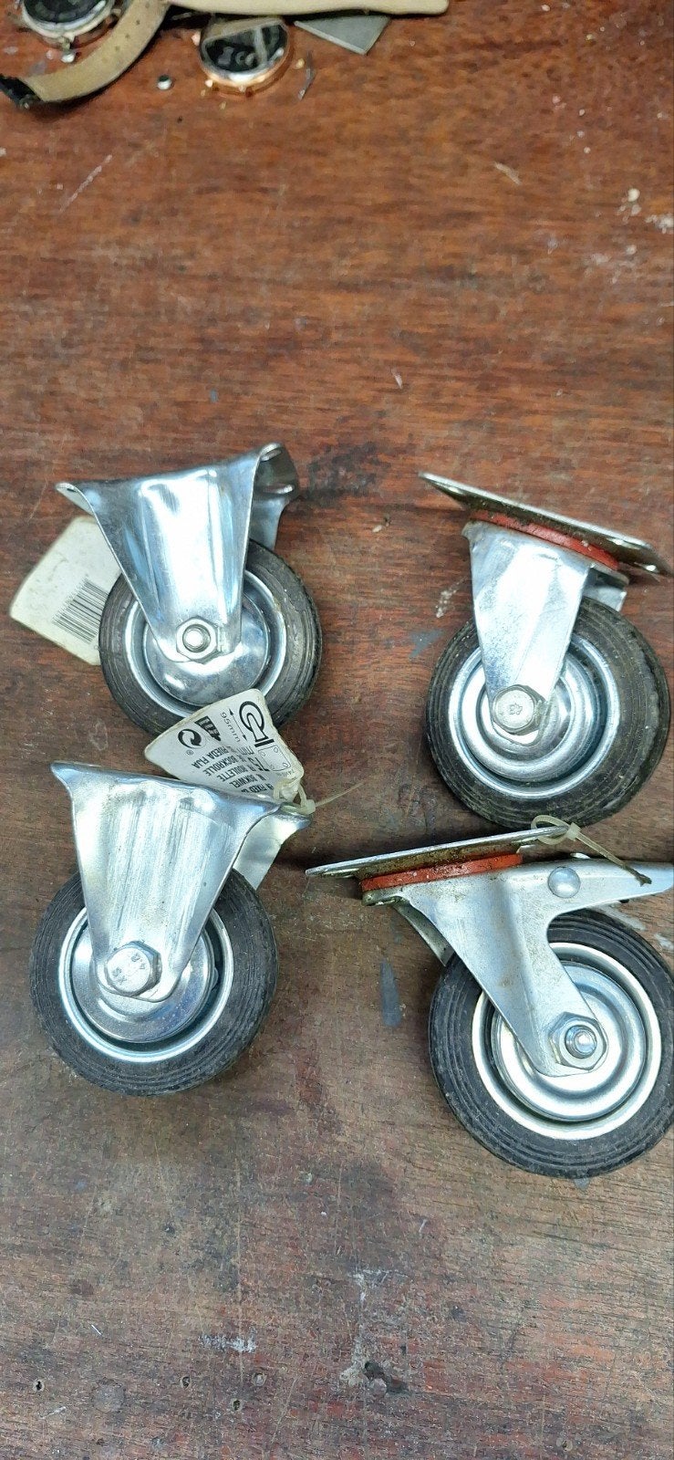 Zwenkwielen en vaste wielen set (2x zwenk, 2x vast), Ophalen of Verzenden, Nieuw