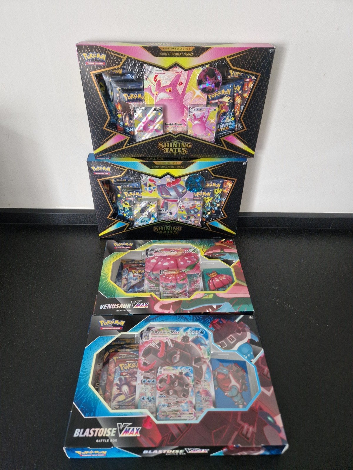 Pokémon collectie boxen.Tcg Shining Fates Venusaur Blastoise, Ophalen of Verzenden, Nieuw, Boosterbox, Foil