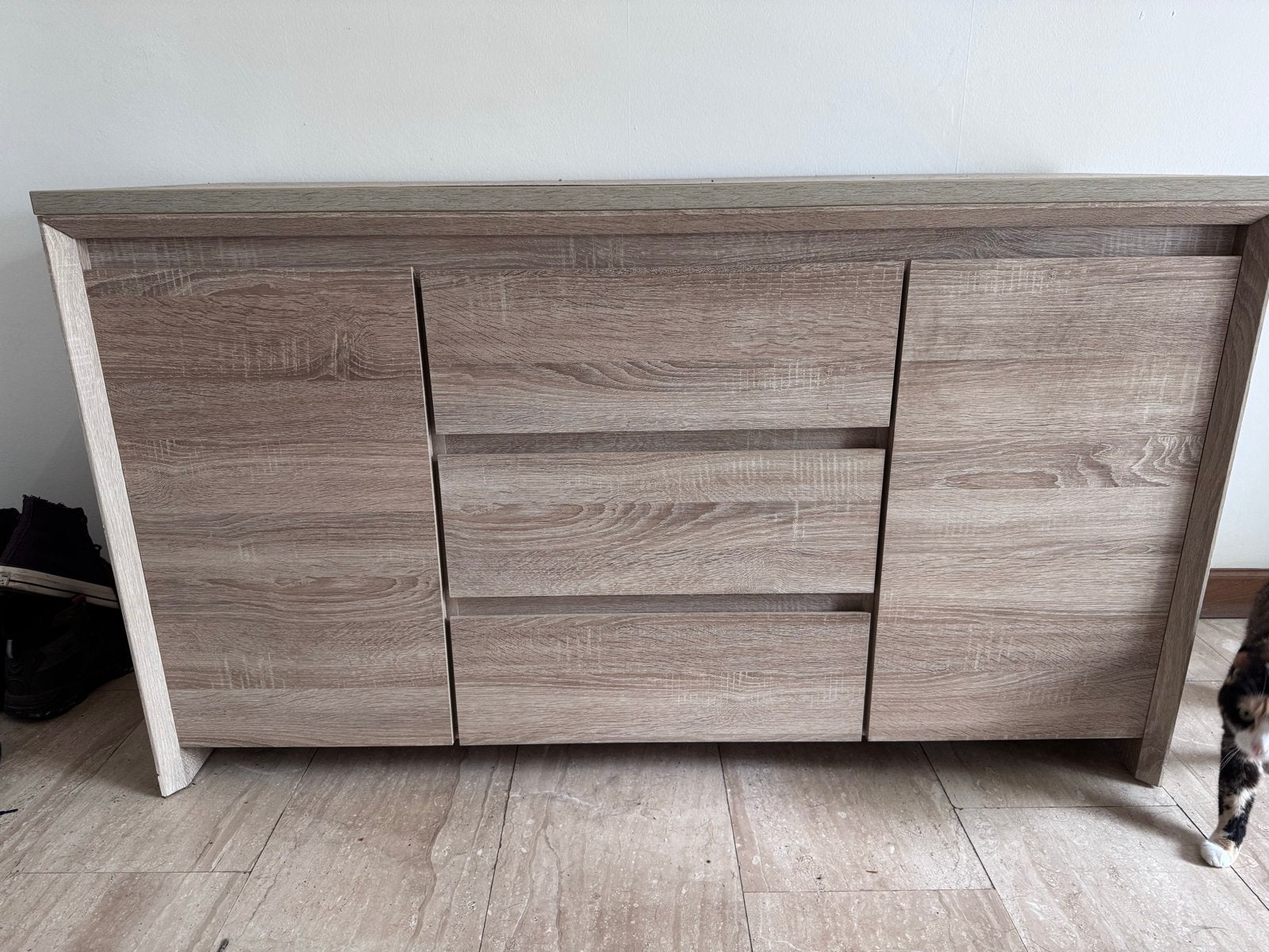 Dressoir met lades en deuren, houtkleur, Ophalen, Gebruikt, 150 tot 200 cm, Met lade(s)