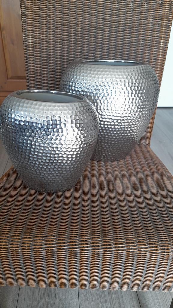 2 x vaas, Overige kleuren, Ophalen of Verzenden, Minder dan 50 cm, Glas