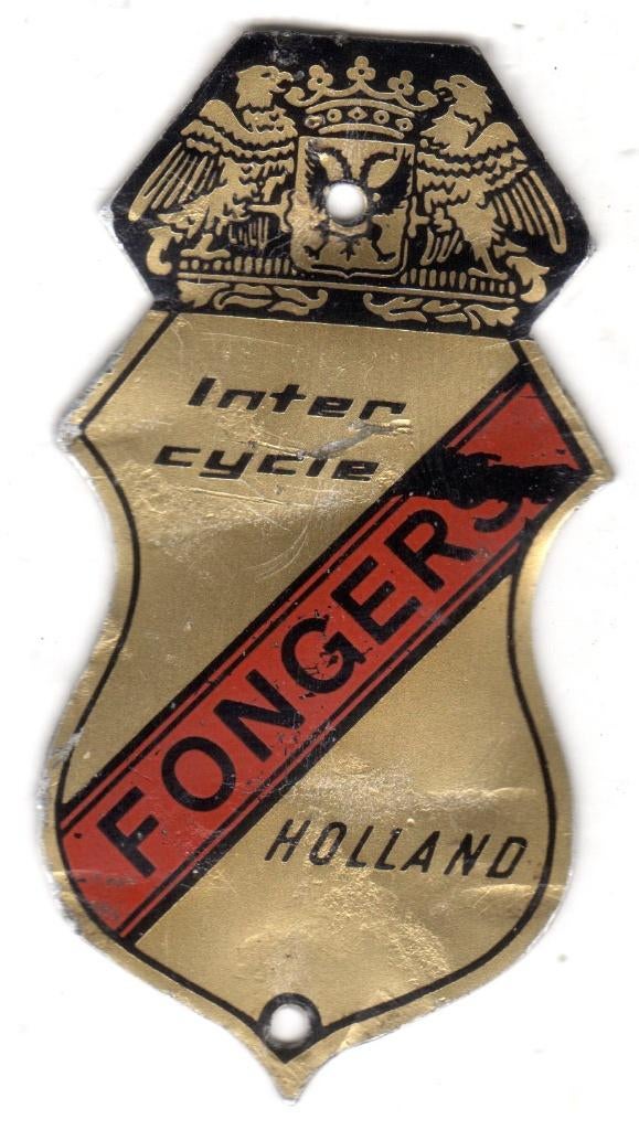 BALHOOFDPLAATJE FONGERS INTERCYCLE GRONINGEN HOLLAND, Ophalen of Verzenden, Overige typen