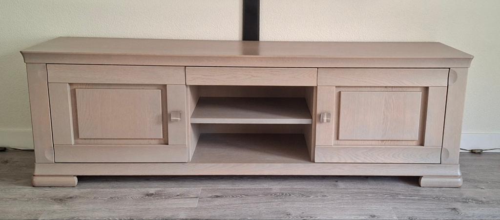 TV dressoir Saga Karel Mintjens eiken E04 190x46,5x60cm, Ophalen, Gebruikt, Landelijk klassiek, 150 tot 200 cm
