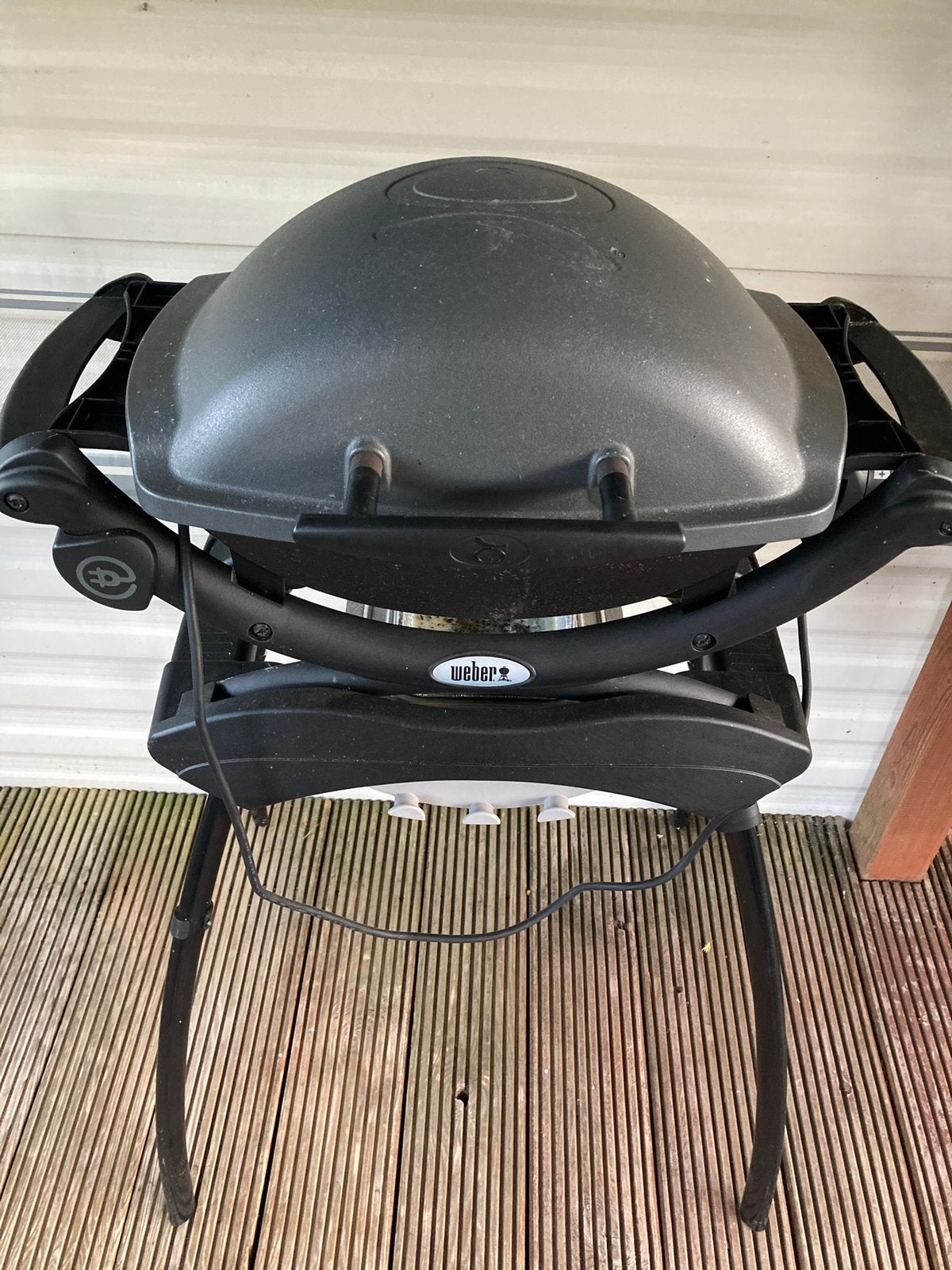 Weber elektrische barbecue, Tuin en Terras, Ophalen, Gebruikt