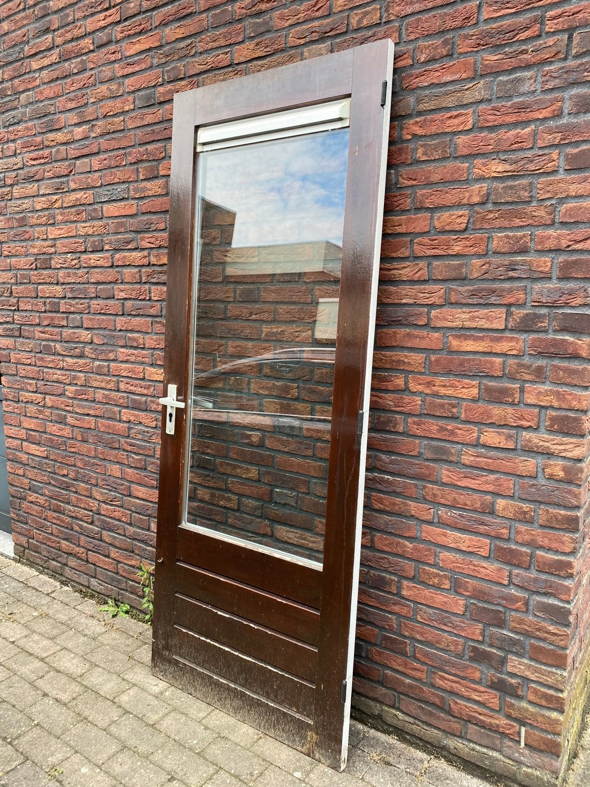 Hardhouten achterdeur 83x211,5cm dubbelglas(isolatieglas), Ophalen, 80 tot 100 cm, 200 tot 215 cm, Glas