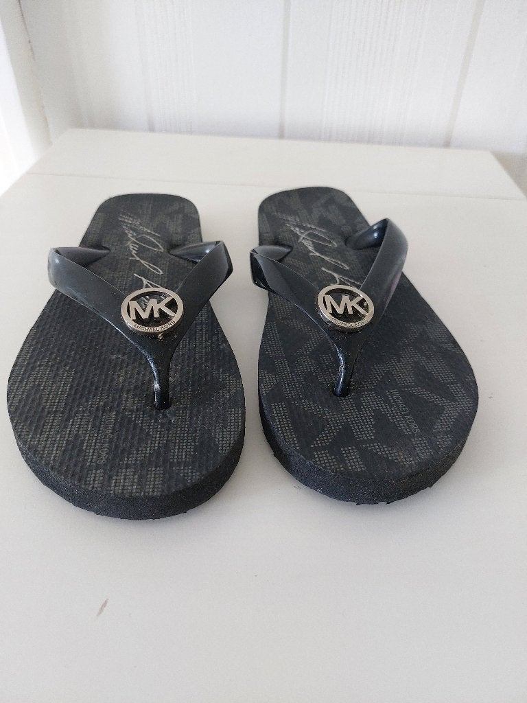 Michael Kors Jet Set Signature flip-flops maat 38, Michael Kors, Zwart, Gedragen, Ophalen