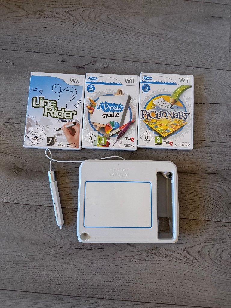 Wii uDraw Tablet + 3 Games - Studio, Pictionary, Line Rider, Puzzel en Educatief, Gebruikt, 1 speler, Ophalen of Verzenden