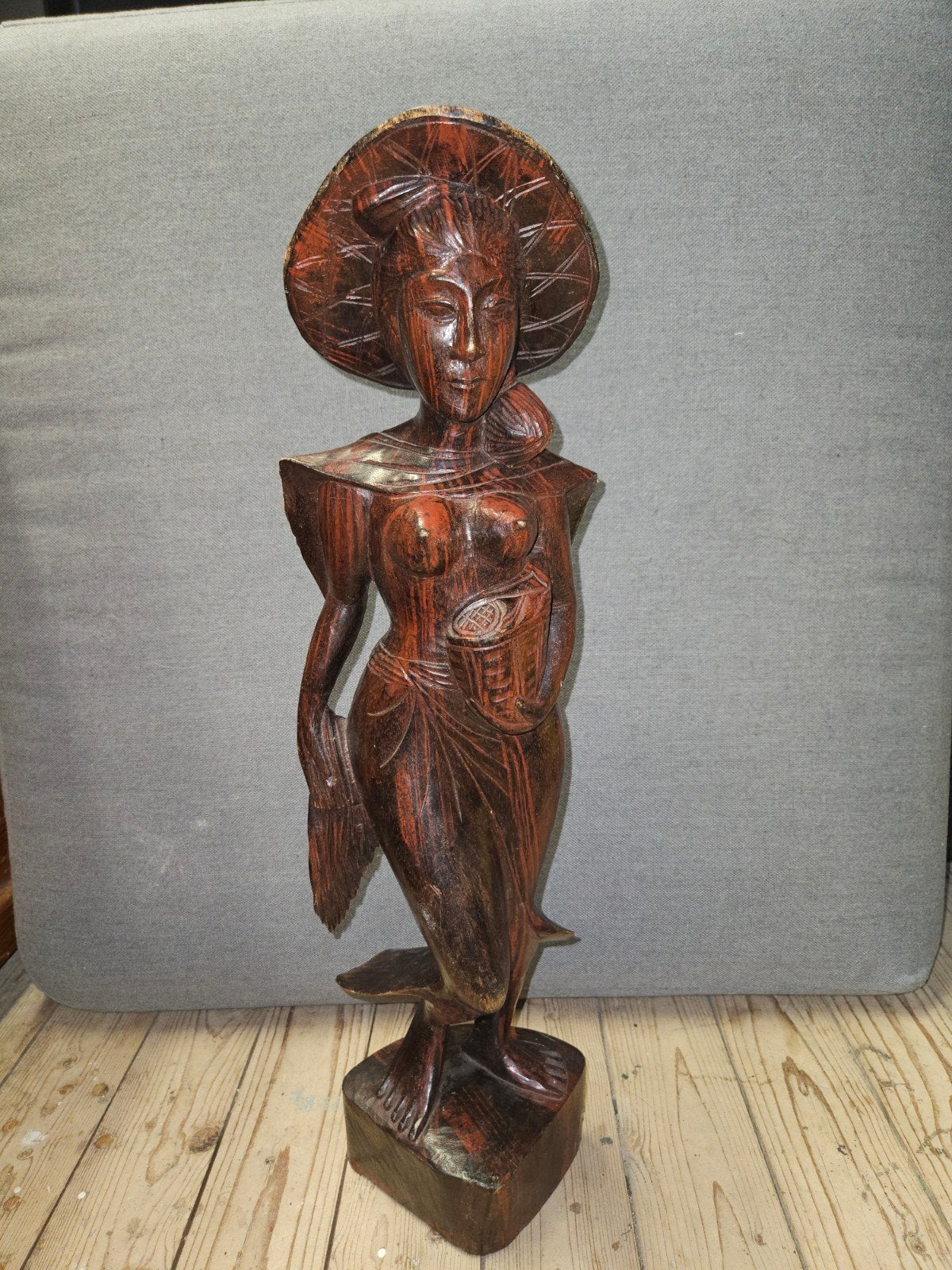 Houten beeld van vrouw, 65 cm hoog, Ophalen of Verzenden