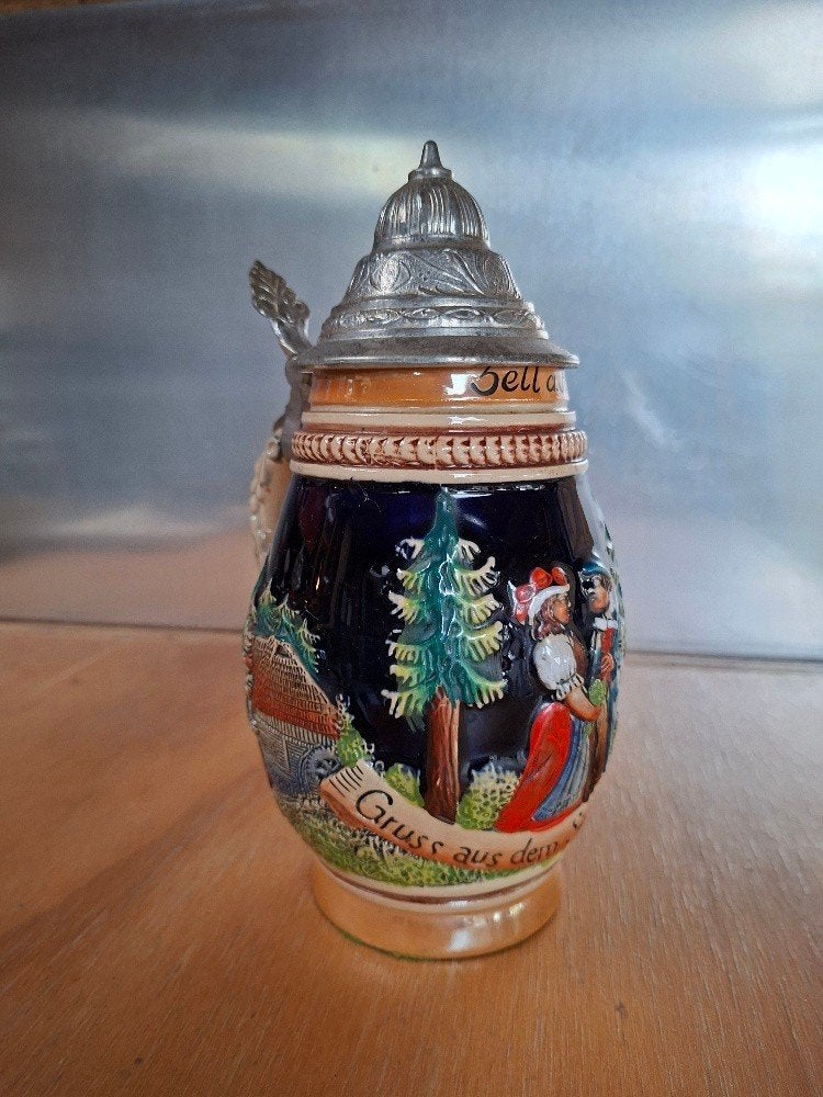 Vintage Bierpul met Deksel - Zell a. H. Zwarte Woud, Antiek en Kunst, Ophalen of Verzenden