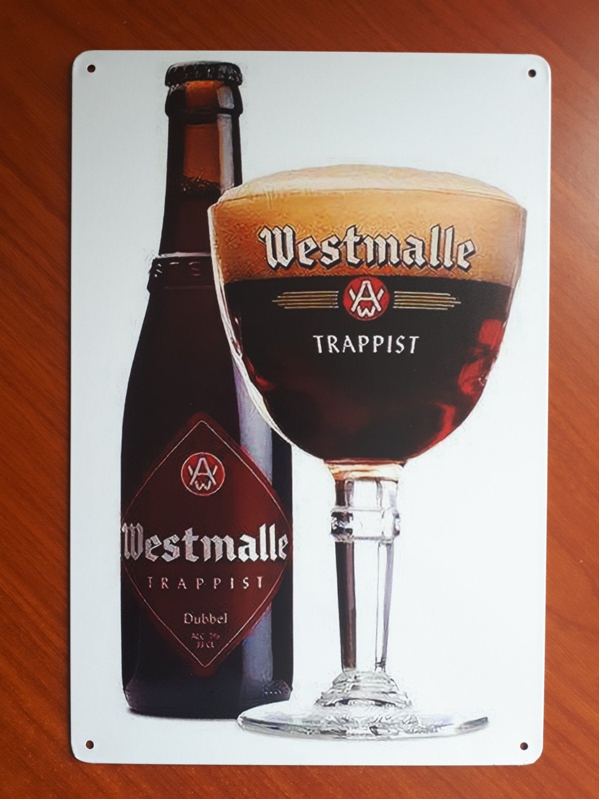 Westmalle Trappist 20x30 cm Metalen Reclamebord, Ophalen of Verzenden, Nieuw, Reclamebord, Plaat of Schild, Overige merken
