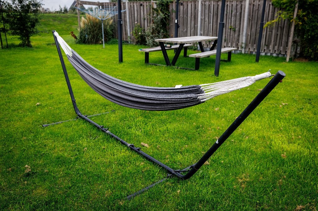 hangmat, Tuin en Terras, Ophalen, Meerpersoons, Zo goed als nieuw, Met standaard