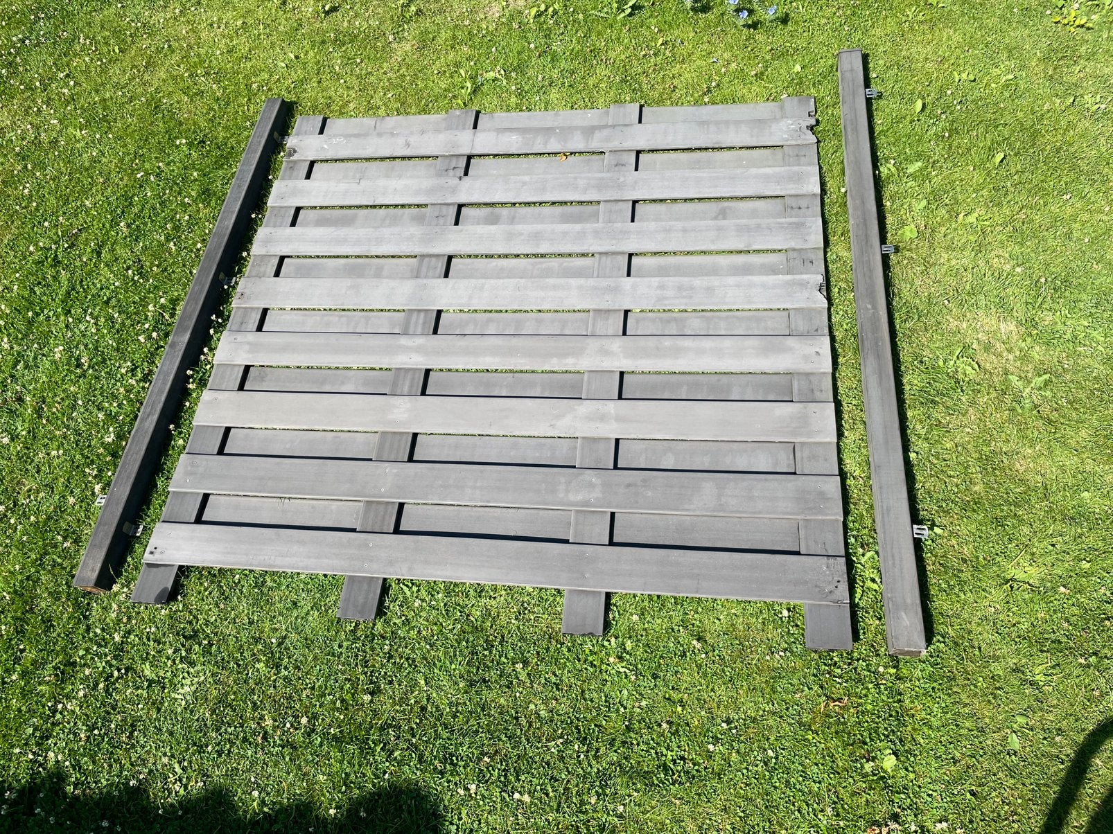 Composiet schutting met 2 tuinpalen, Ophalen, Kunststof, Minder dan 3 meter, 1 tot 2 meter