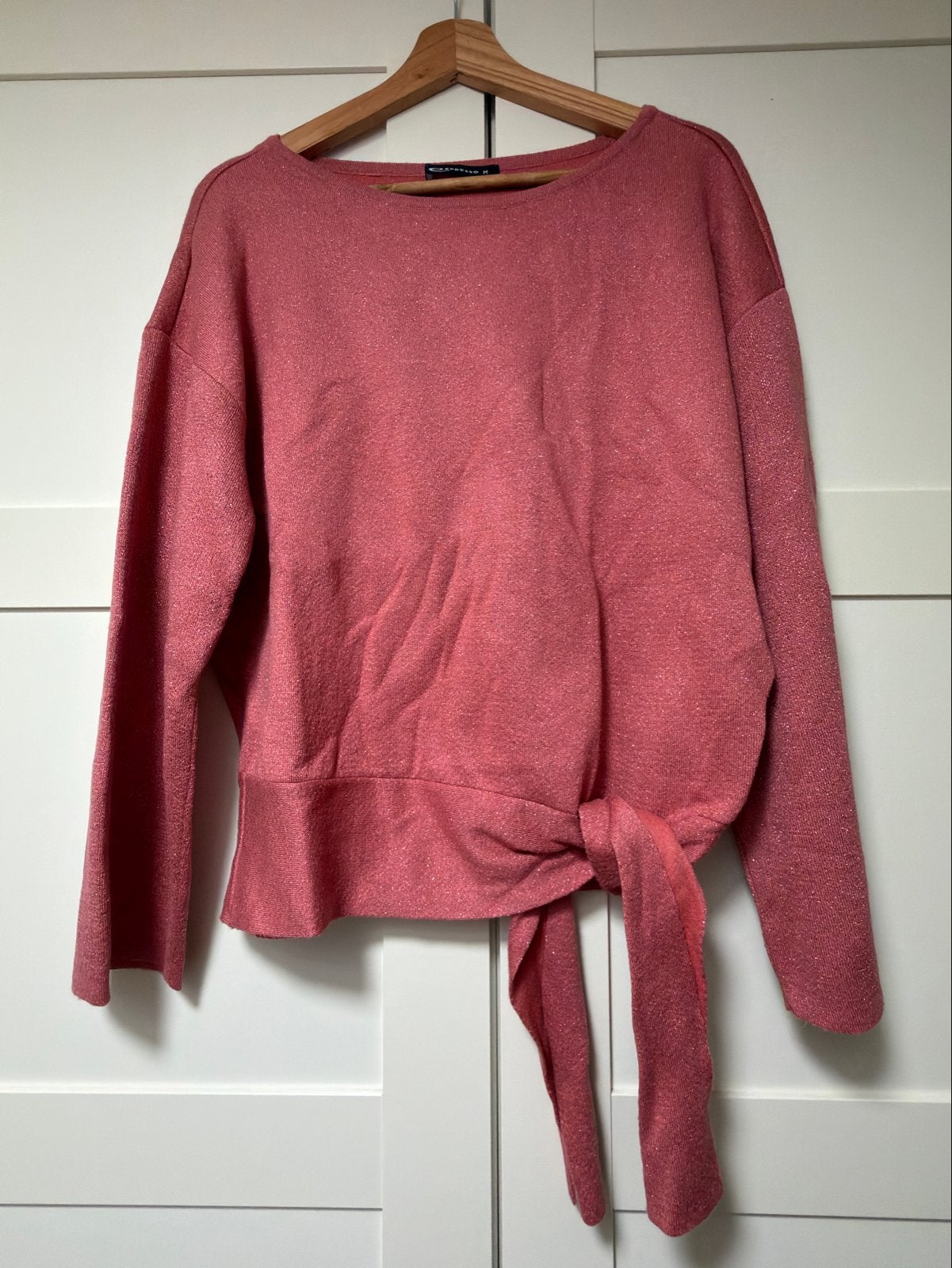Roze glitter trui met knoopdetail - Expresso, Ophalen of Verzenden, Zo goed als nieuw, Maat 38/40 (M), Roze