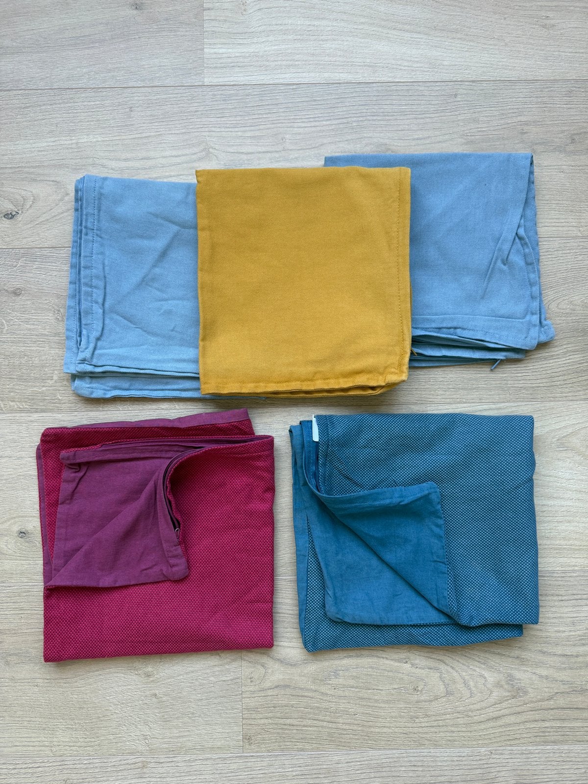 Kussenslopen bank, Huis en Inrichting, Wasbaar, Blauw, Ophalen of Verzenden, Zo goed als nieuw