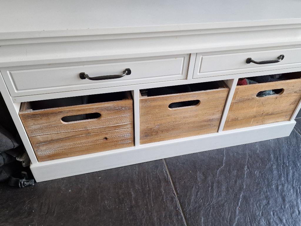 Halbankje met kapstok, Ophalen, 50 tot 100 cm, Zo goed als nieuw, 3 of 4 laden