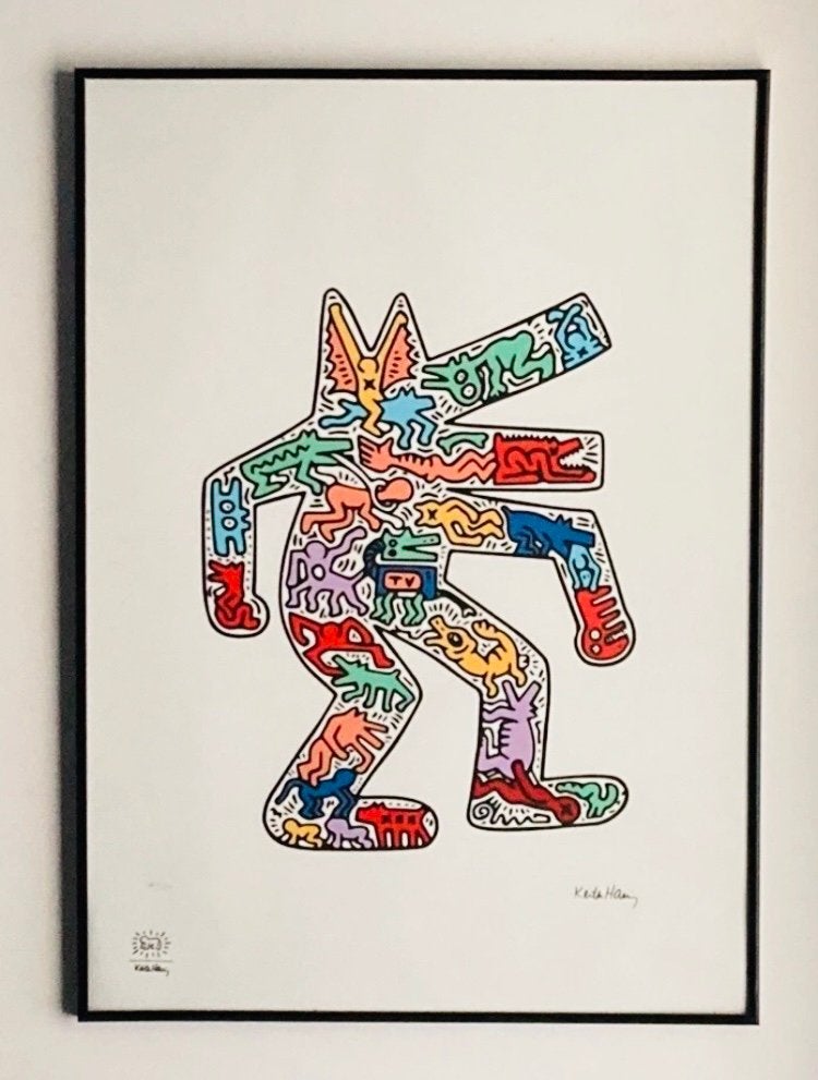 Keith Haring : litho op groot formaat, Antiek en Kunst, Kunst | Litho's en Zeefdrukken, Ophalen of Verzenden