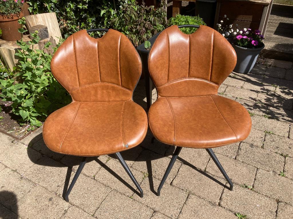 2 eettafel stoelen, Ophalen, Gebruikt, Twee, Bruin
