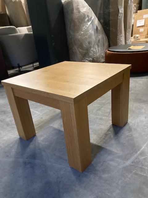 salontafel hoektafel bijzettafel massief eiken 60 bij 60 cm, Huis en Inrichting, Tafels | Salontafels, 50 tot 100 cm, Zo goed als nieuw