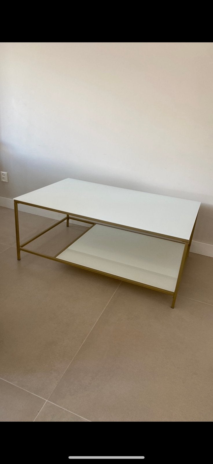Salontafel wit goud, Ophalen, 100 tot 150 cm, 50 tot 100 cm, Zo goed als nieuw